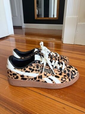 Reebok Leopard Print Sneakers – Women’s Size 9 – Classic Club C Style
